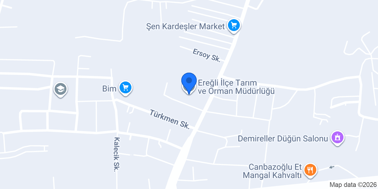 Ereğli İlçe Tarım ve Orman Müdürlüğü konumu