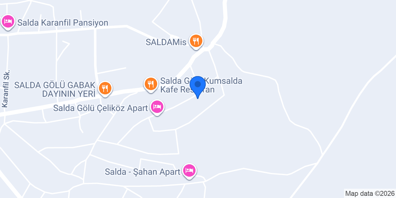 Salda Gölü Sağıroğlu Apart konumu