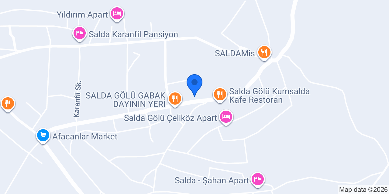 Salda Gölü Kumsalda Apart & Pansiyon konumu