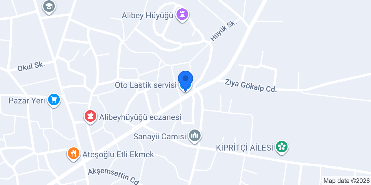 Oto Lastik servisi konumu