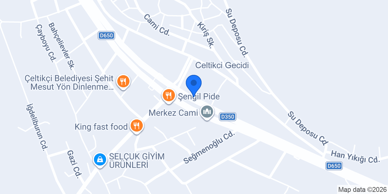 Çeltikçi Tapu Müdürlüğü konumu
