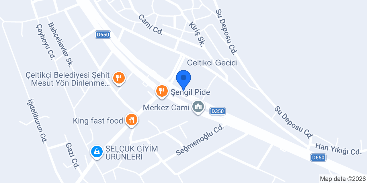 Ptt-çeltikçi Şubesi konumu