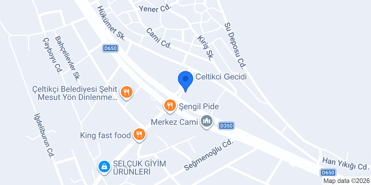 Çeltikçi Şener Eczanesi konumu