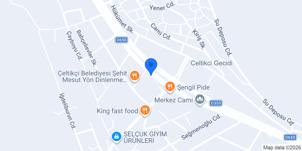 Çeltikçi Noterliği konumu