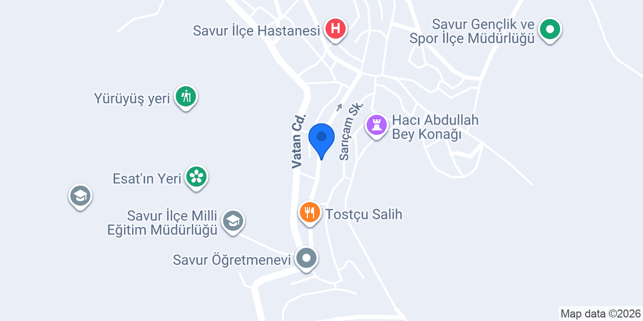 Savur Belediyesi konumu