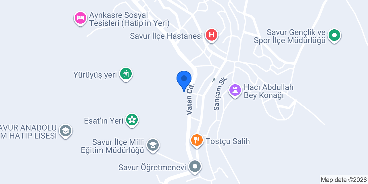 SAVUR YAŞAR KIRTASİYE konumu