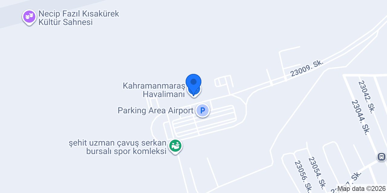 Kahramanmaraş Havalimanı konumu