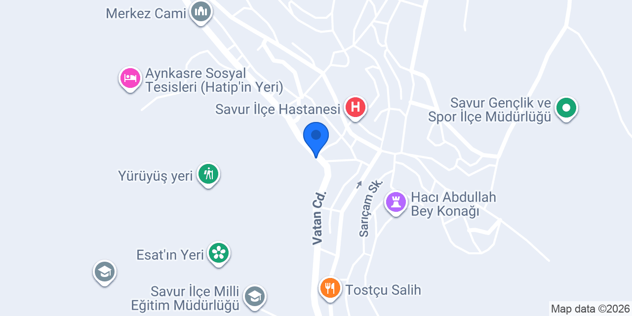 Savur Veteriner Kliniği konumu