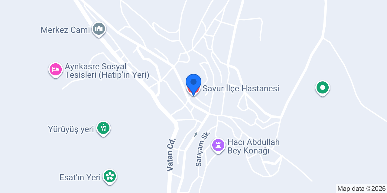 Savur İlçe Hastanesi konumu
