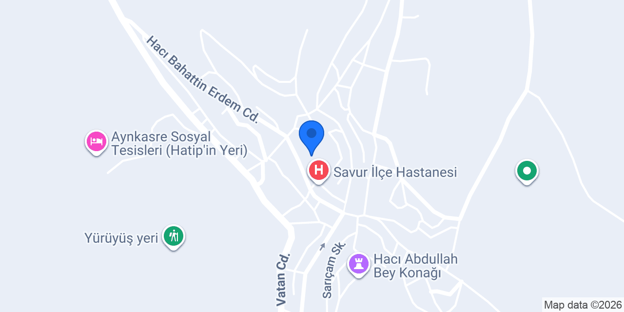 Savur AKDAŞ Taksi Durağı konumu