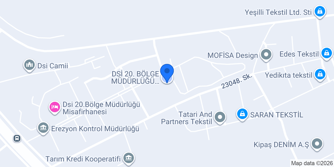 DSİ 20. BÖLGE MÜDÜRLÜĞÜ Merkez Atölye konumu