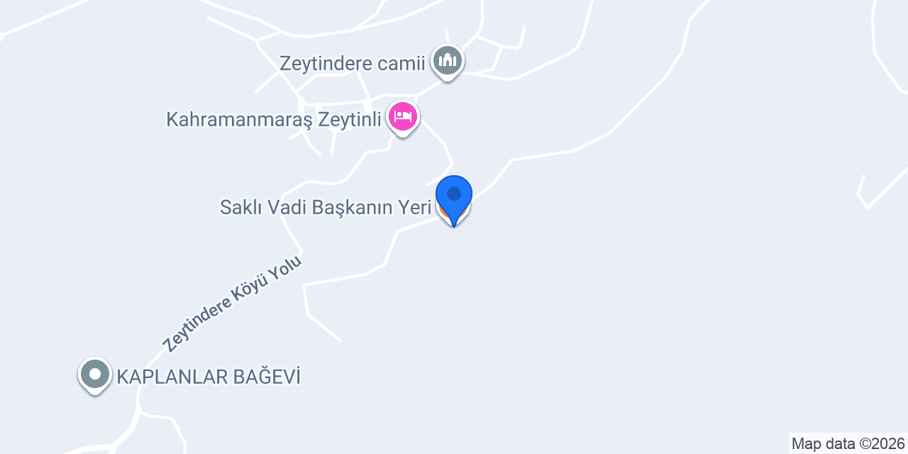 Saklı Vadi Başkanın Yeri konumu