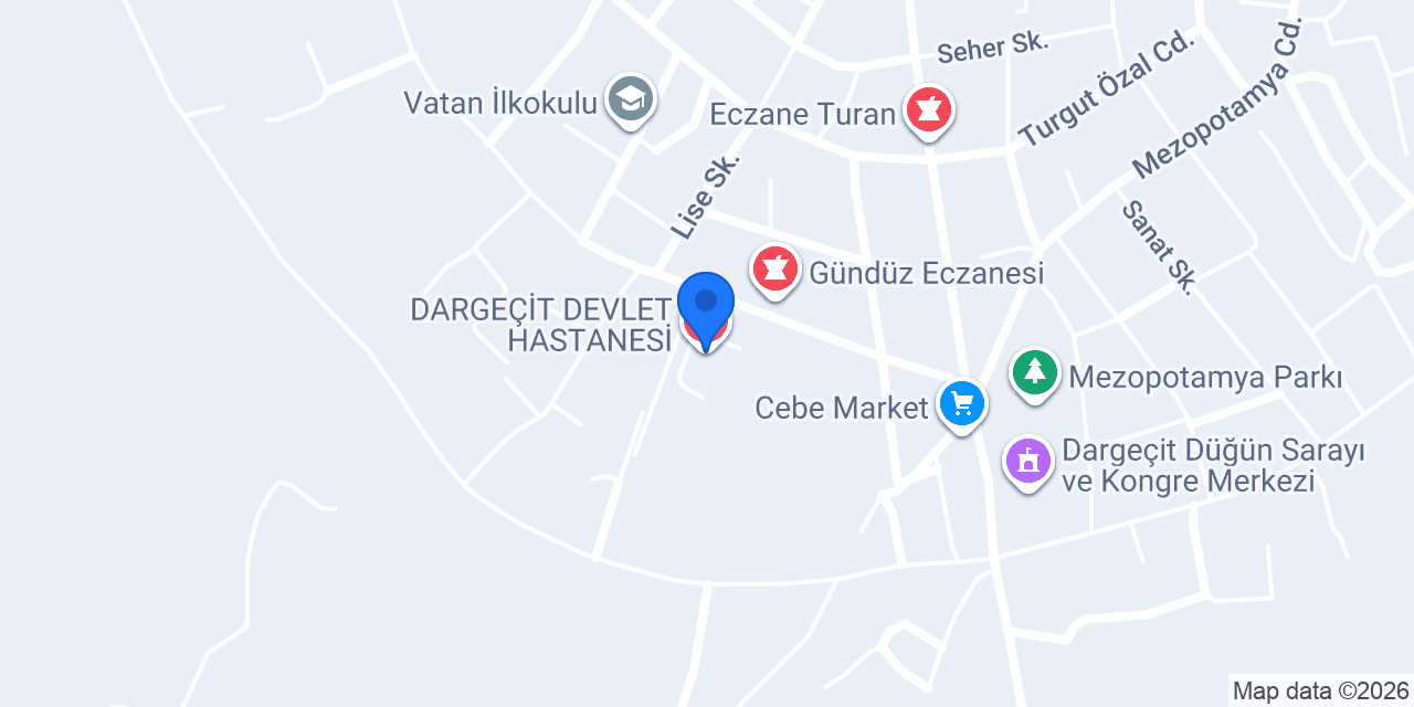 DARGEÇİT DEVLET HASTANESİ konumu