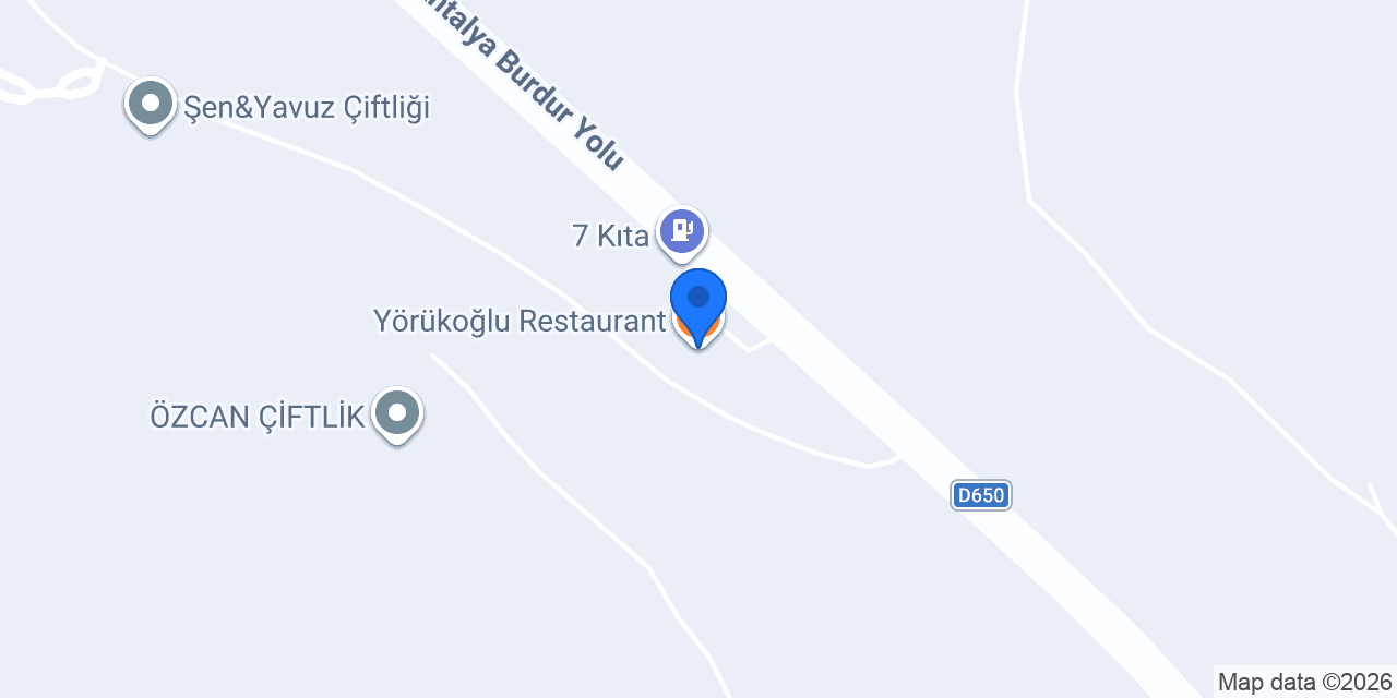 Yörükoğlu Restaurant konumu
