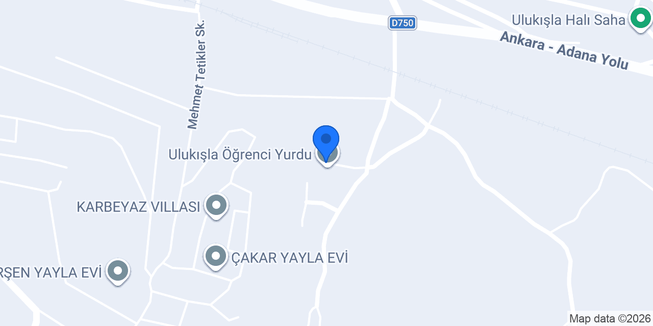 Ulukışla Öğrenci Yurdu konumu