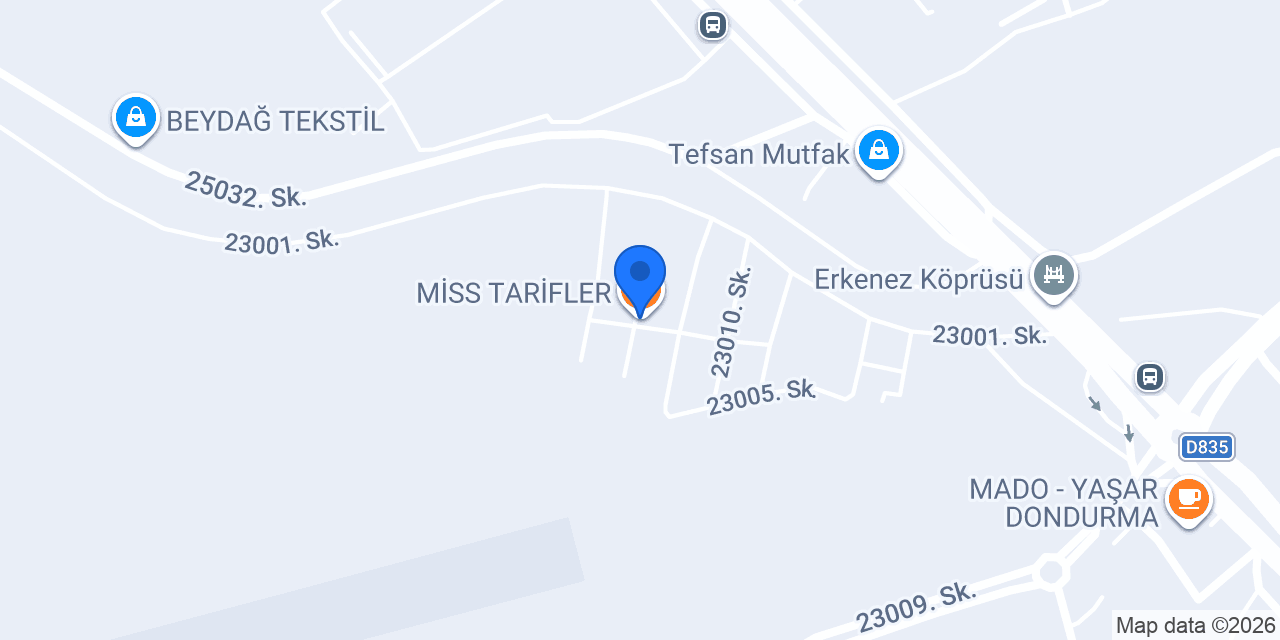 MİSS TARİFLER konumu