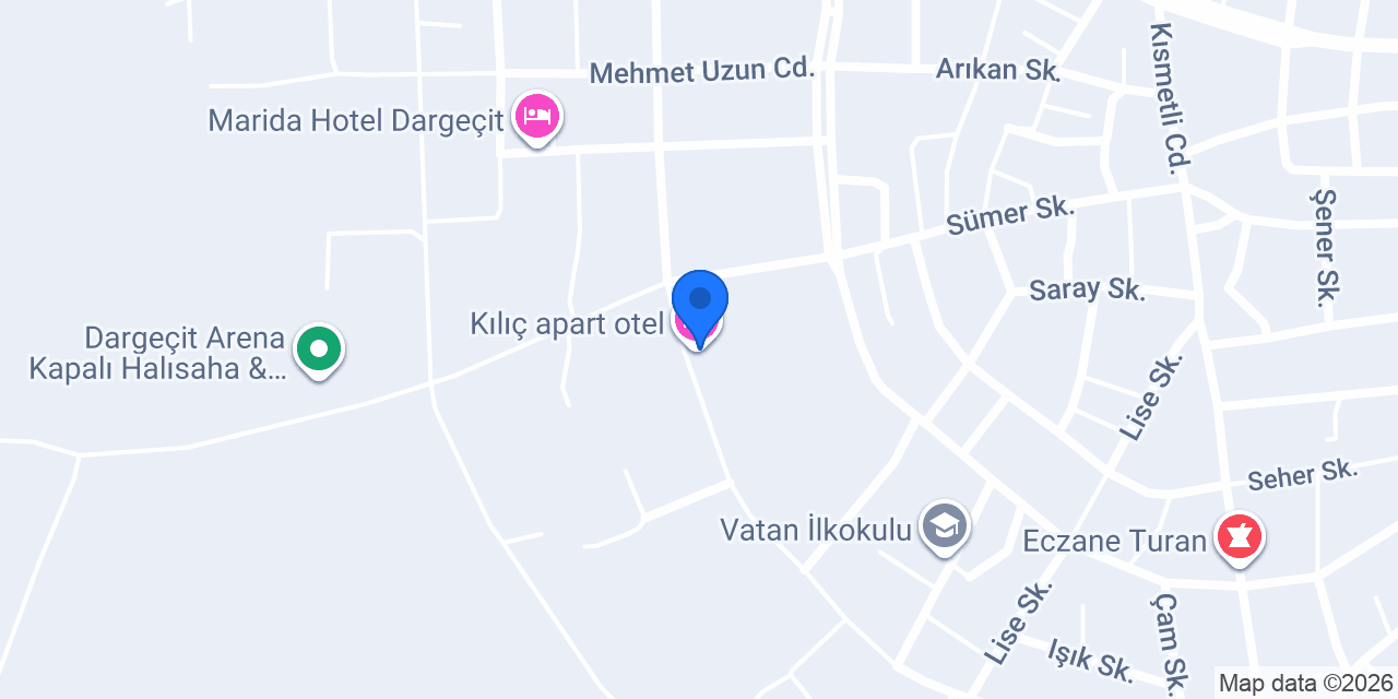 Kılıç apart otel konumu