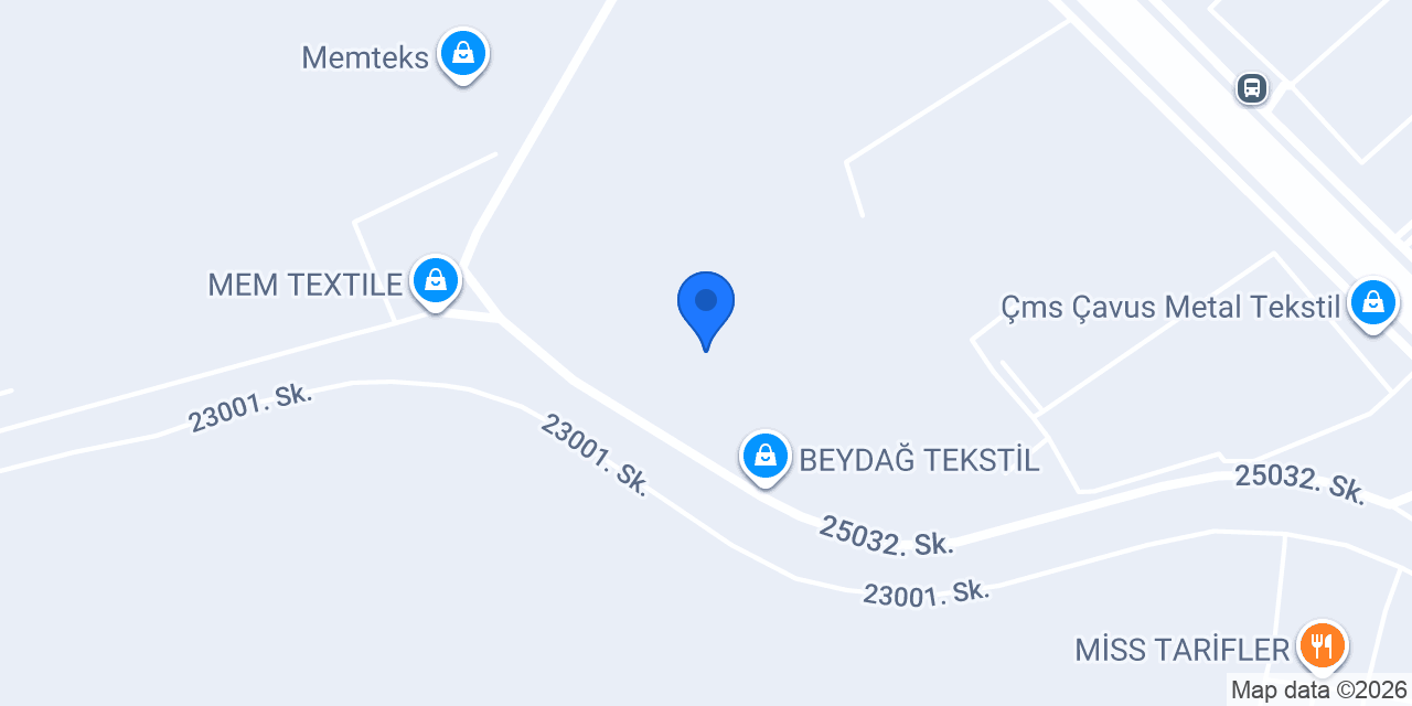 Suteks Tekstil Maraş konumu