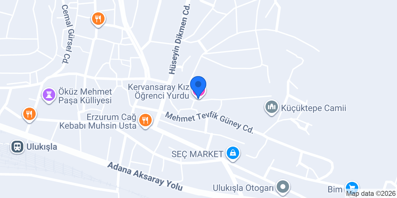 Kervansaray Kız Öğrenci Yurdu konumu