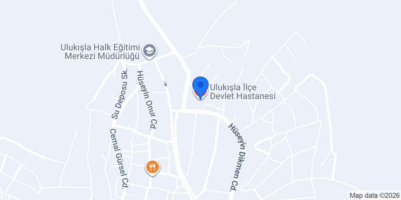 Ulukışla İlçe Devlet Hastanesi konumu