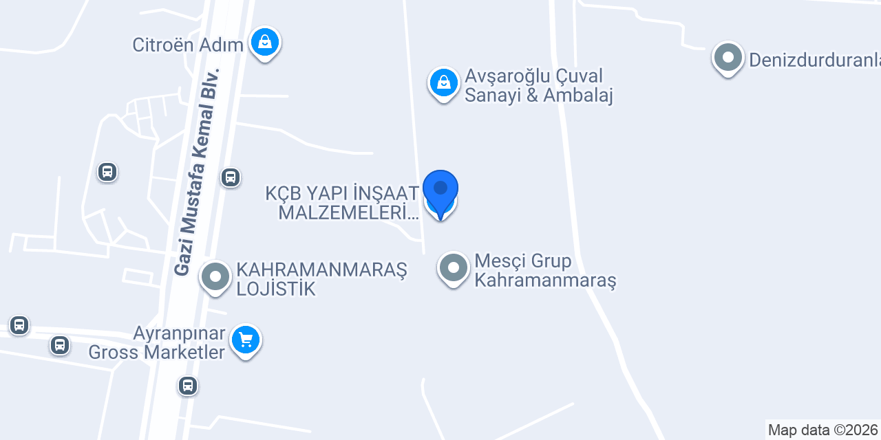 KÇB YAPI İNŞAAT MALZEMELERİ TİCARET VE SANAYİ ANONİM ŞİRKETİ konumu