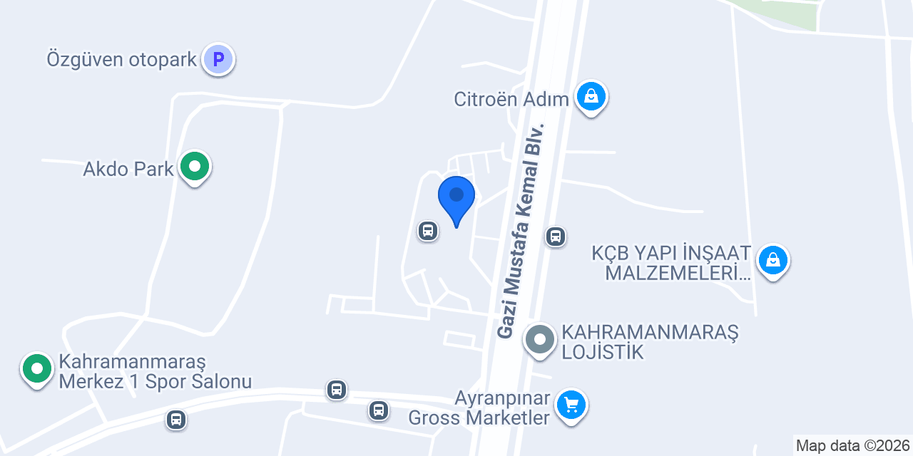 Kahramanmaraş otogar taksi konumu