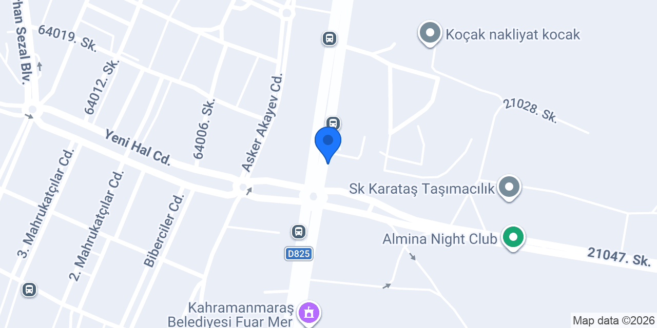 TEKİŞ Kahramanmaraş Oto Ekspertiz konumu