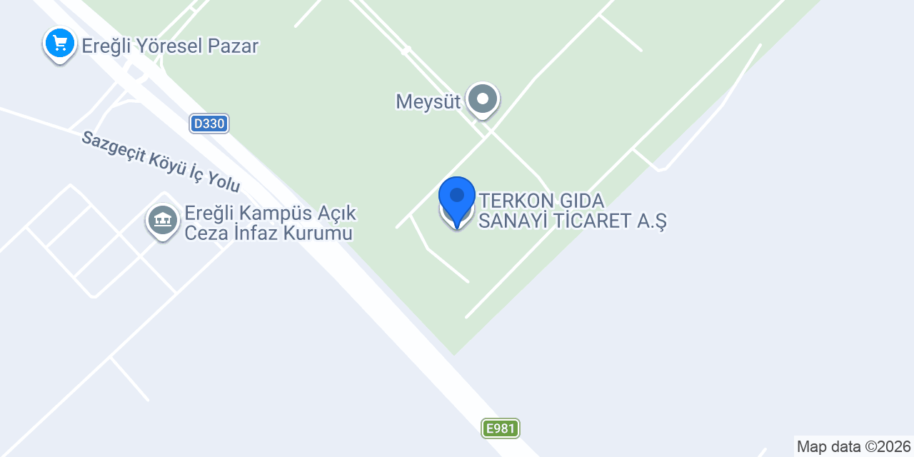 TERKON GIDA SANAYİ TİCARET A.Ş konumu
