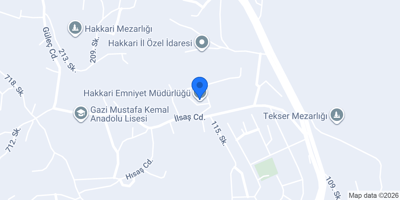 Hakkari Emniyet Müdürlüğü konumu