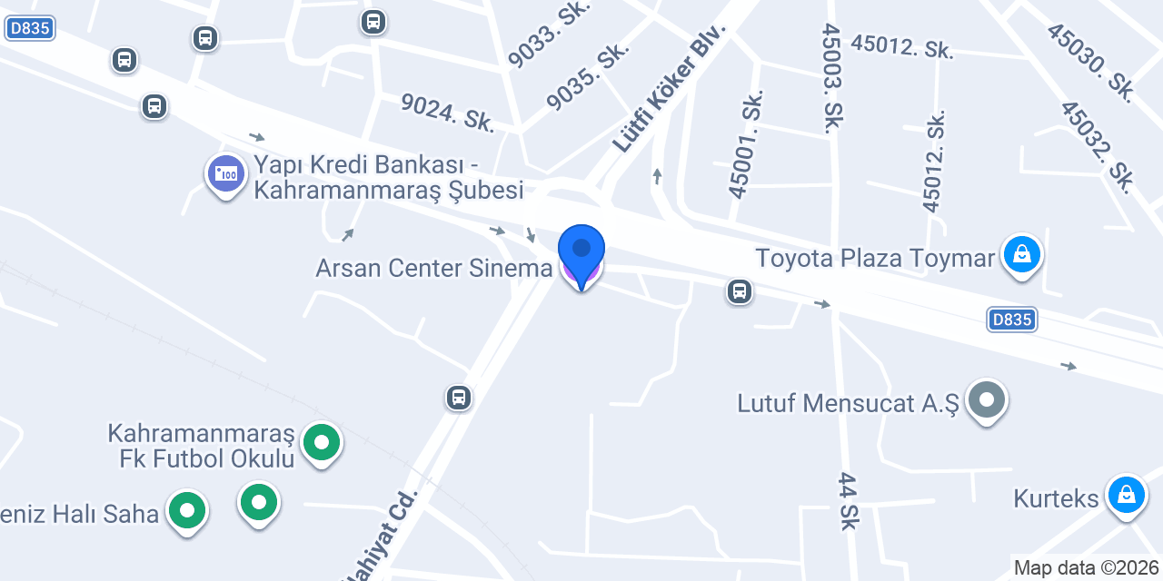 Arsan Center Sinema konumu