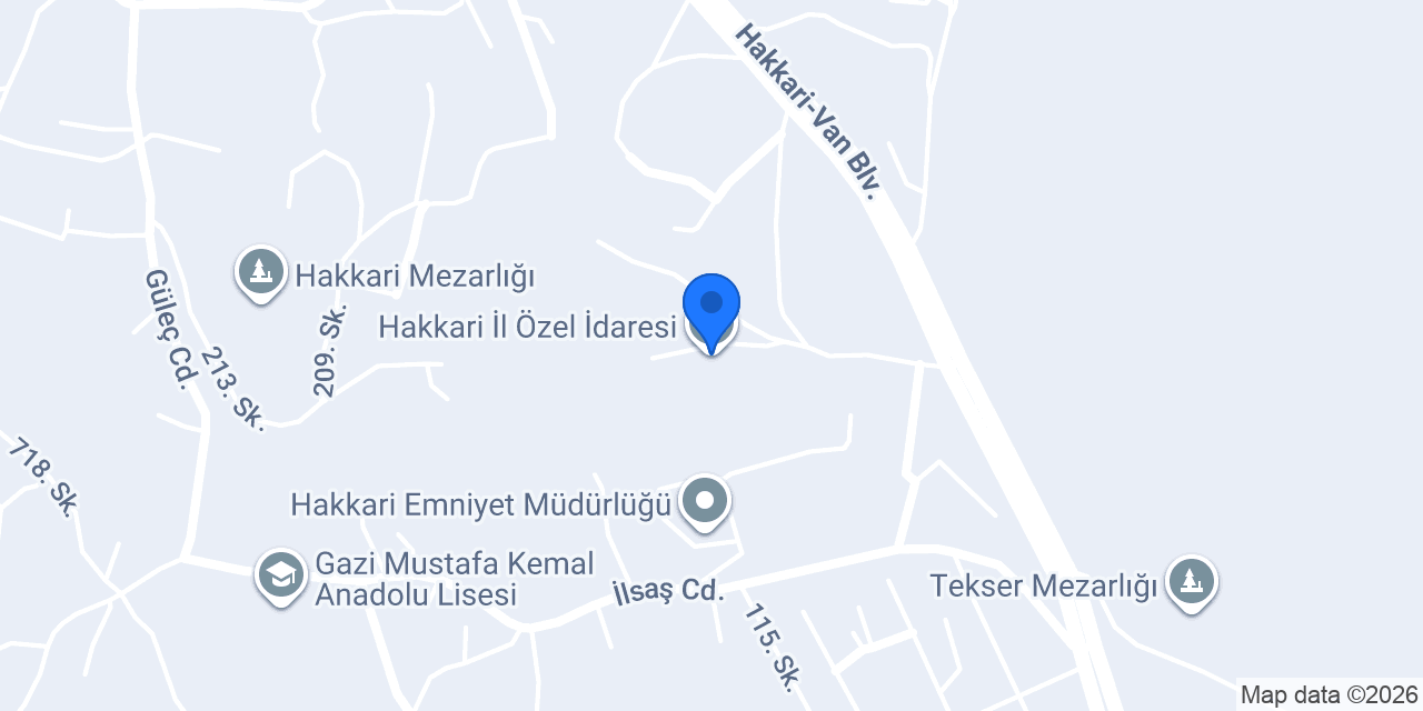 Hakkari İl Özel İdaresi konumu