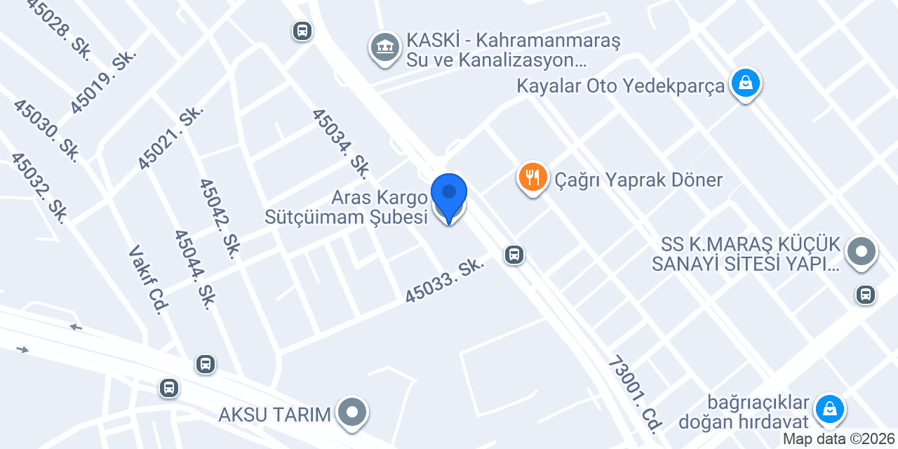 Aras Kargo Sütçüimam Şubesi konumu