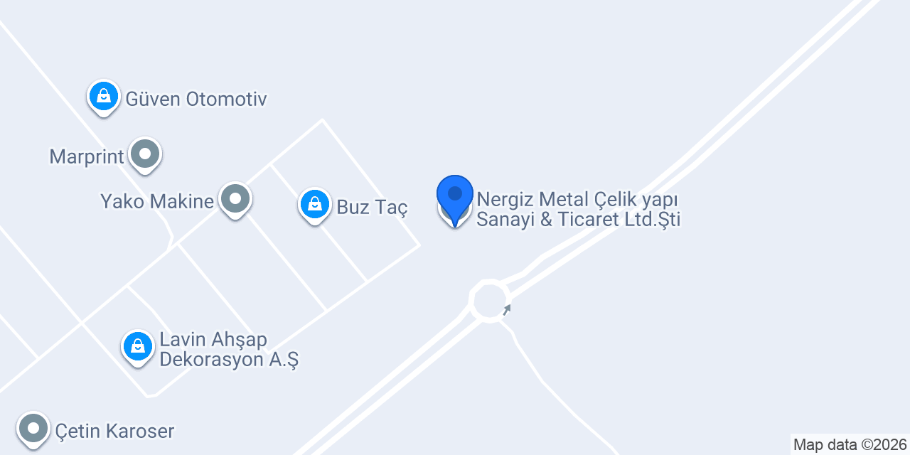 Nergiz Metal Çelik yapı Sanayi & Ticaret Ltd.Şti konumu