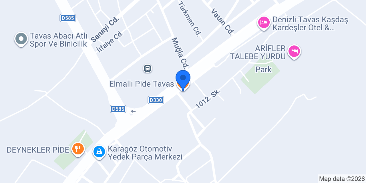 Elmallı Pide Tavas konumu