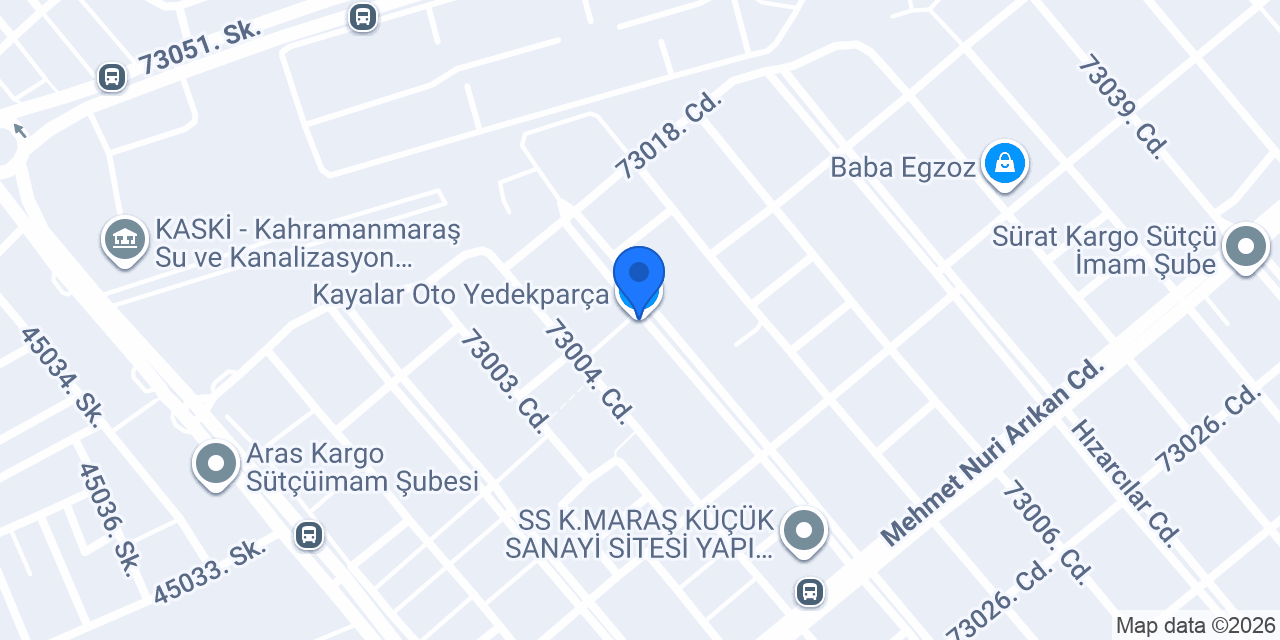 Kayalar Oto Yedekparça konumu