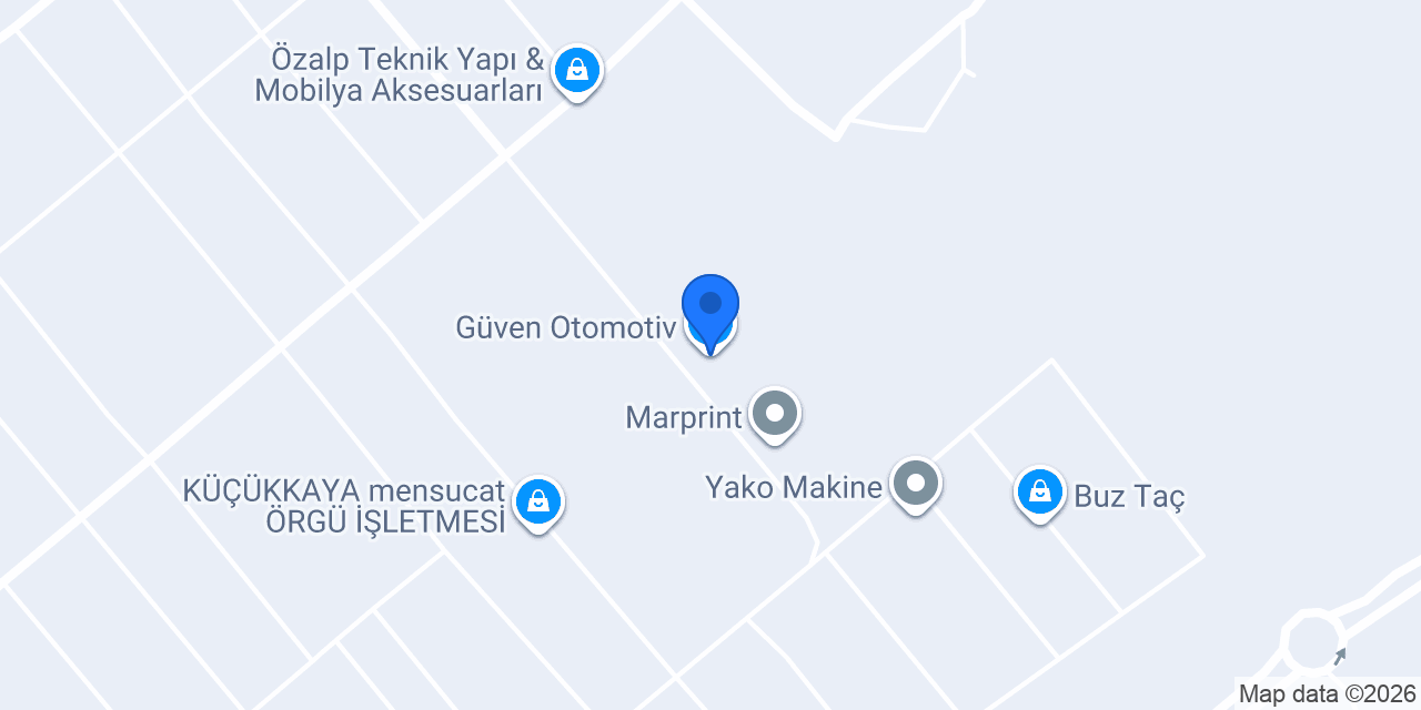 Güven Otomotiv konumu