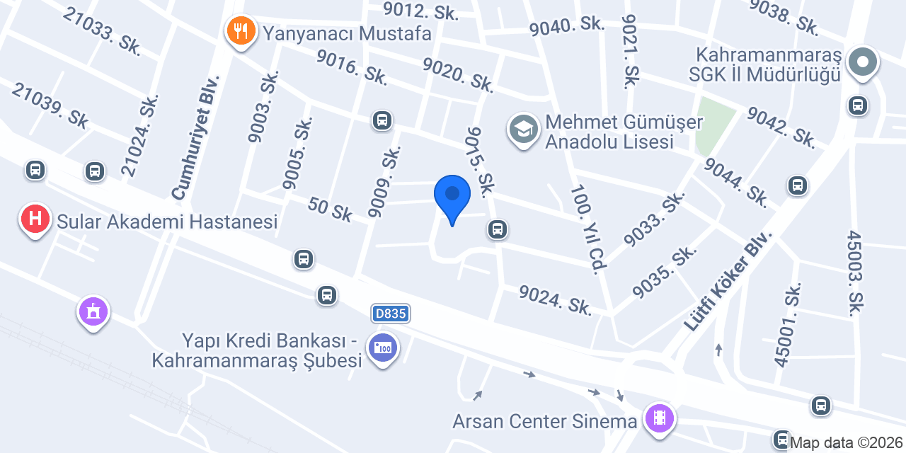 KAHRAMANMARAŞ İL EMNİYET MÜDÜRLÜĞÜ konumu