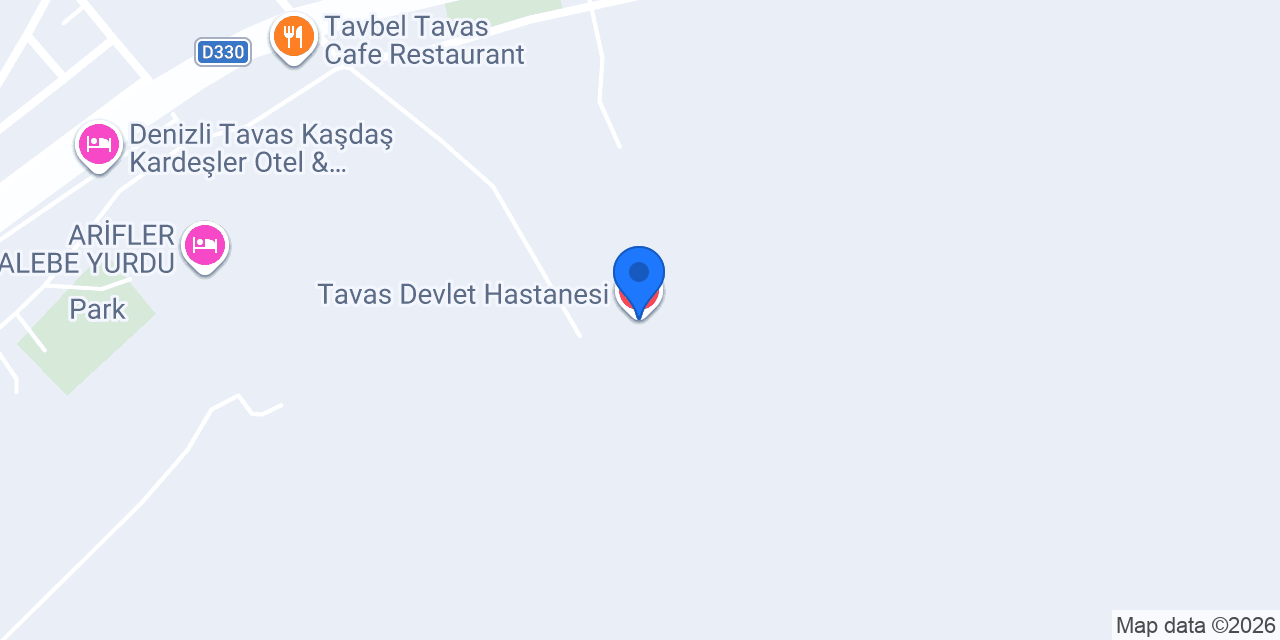 Tavas Devlet Hastanesi konumu