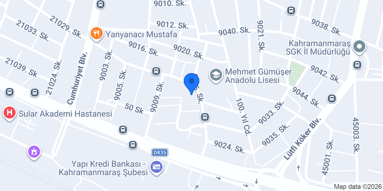 Kahramanmaraş Polisevi konumu