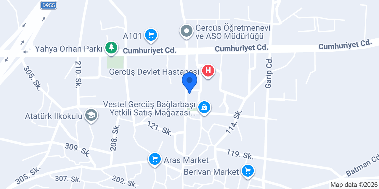 Gerçüş Belediyesi konumu