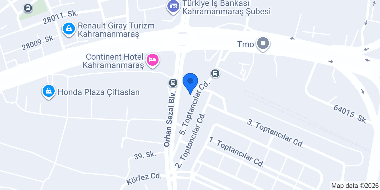 TEB Kahramanmaraş Şubesi konumu