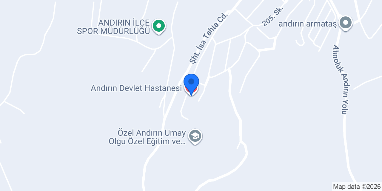 Andırın Devlet Hastanesi konumu
