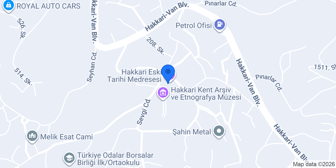 Biçer Taksi Hakkari konumu