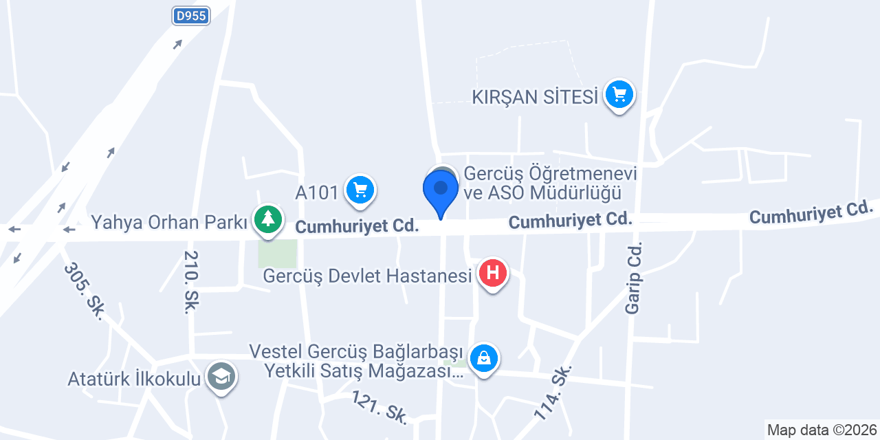 Gercüş İlçe Milli Eğitim Müdürlüğü konumu