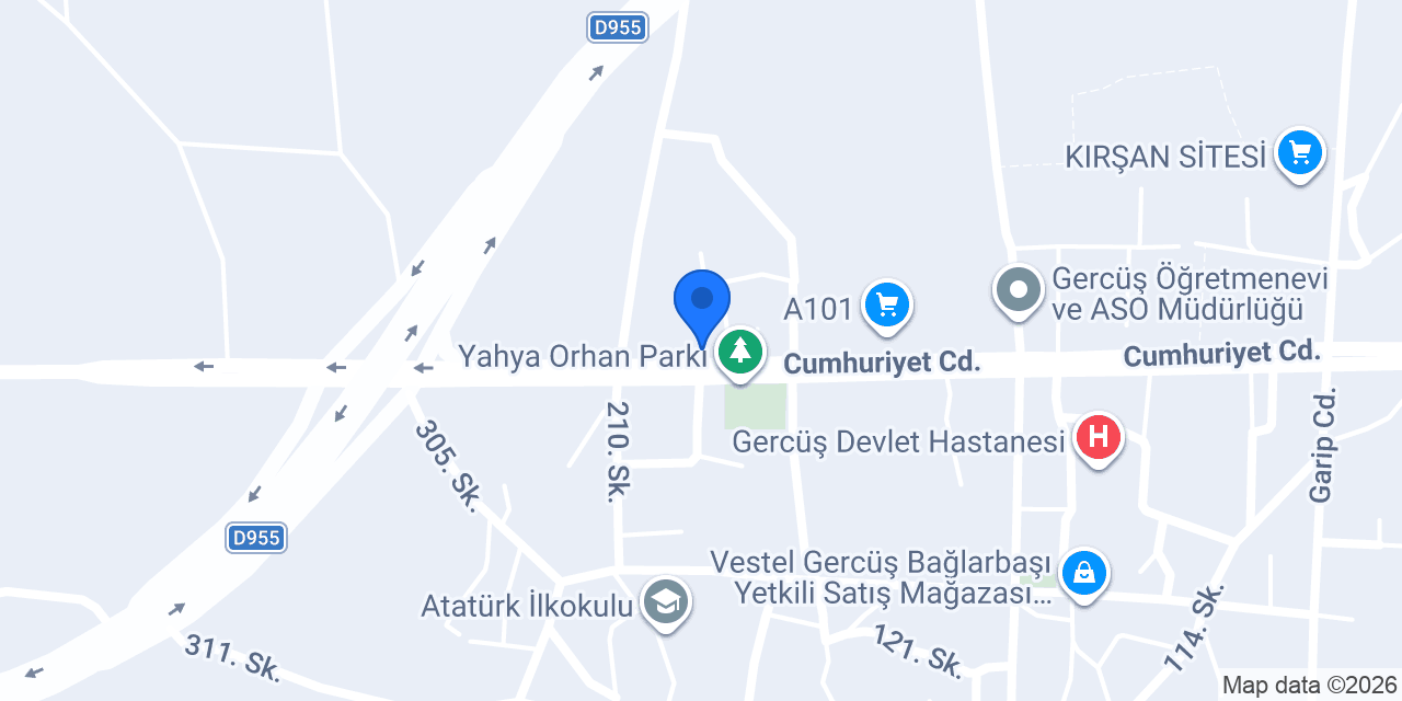 Gerçüş Noterliği konumu