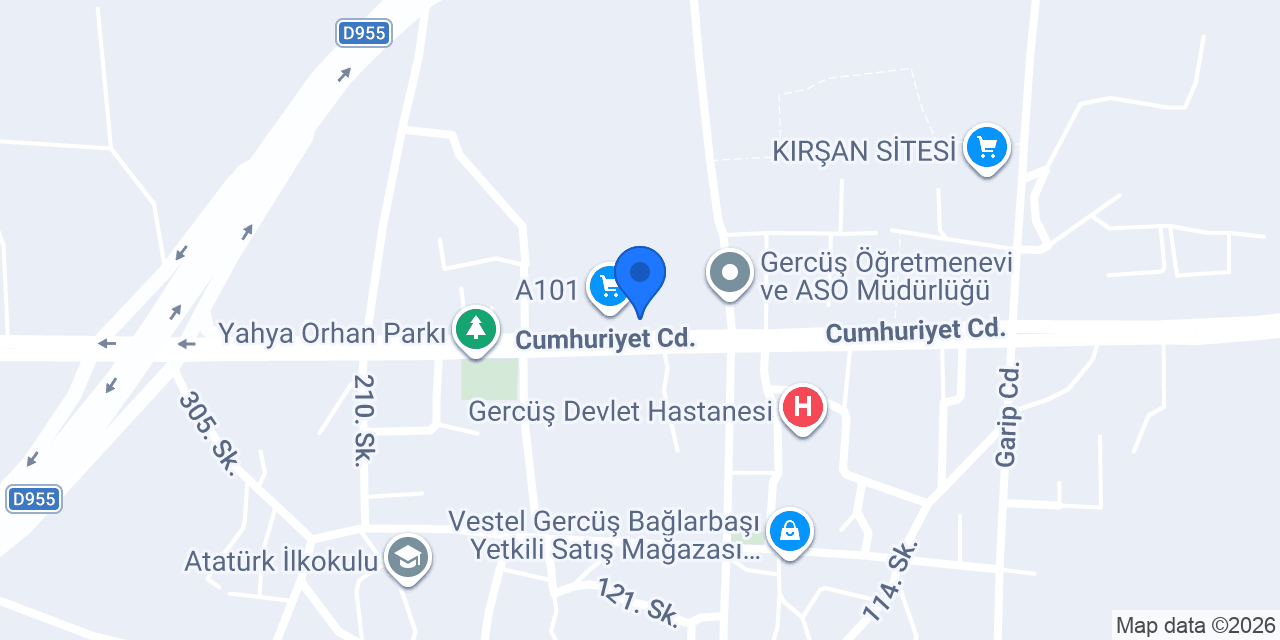 Okullar Pazarı Gercüş konumu