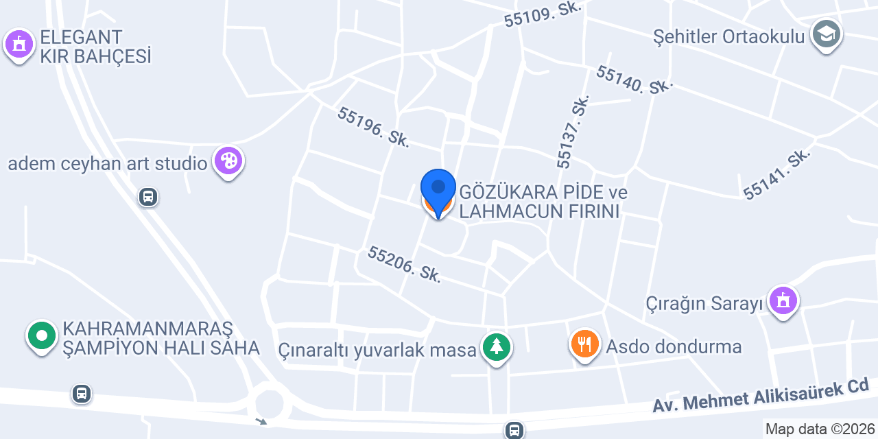 GÖZÜKARA PİDE ve LAHMACUN FIRINI konumu