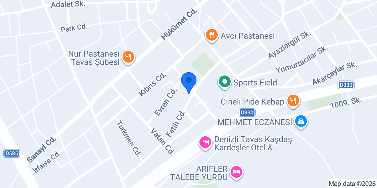 Tavas İlçe Tarım ve Orman Müdürlüğü konumu