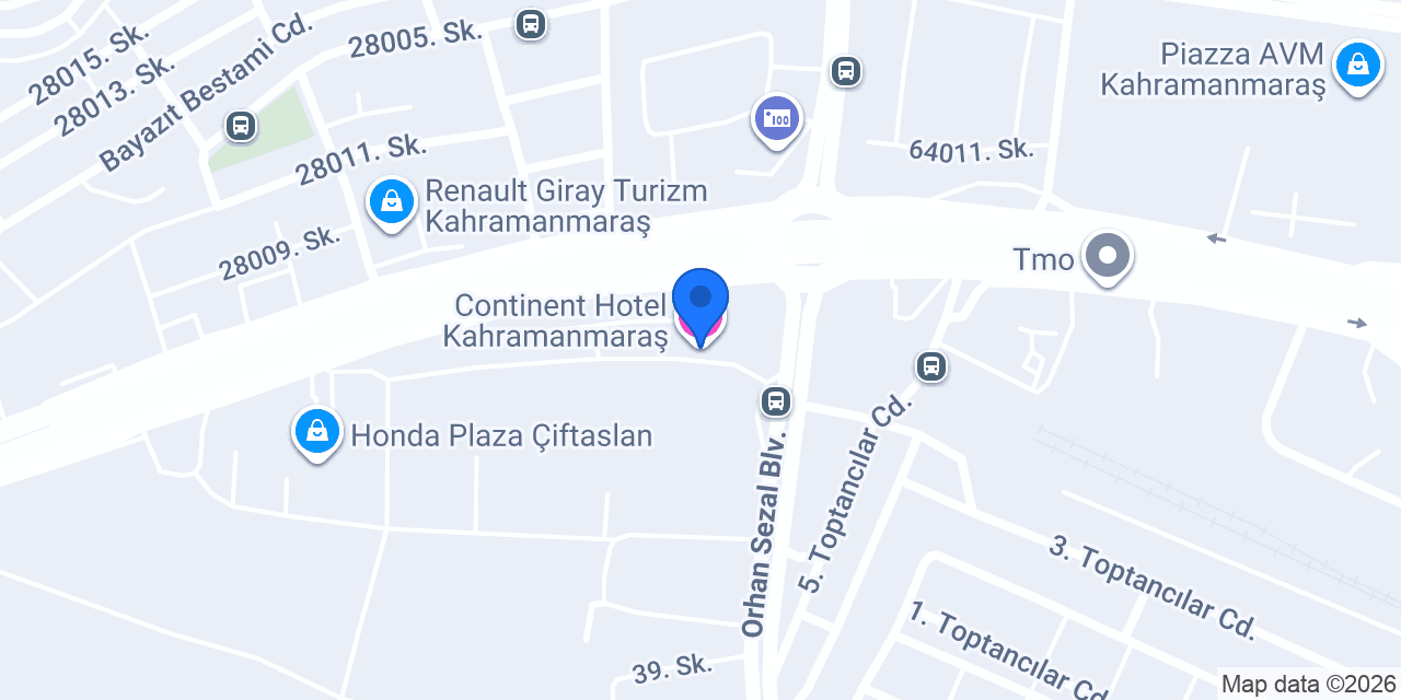 Continent Hotel Kahramanmaraş konumu
