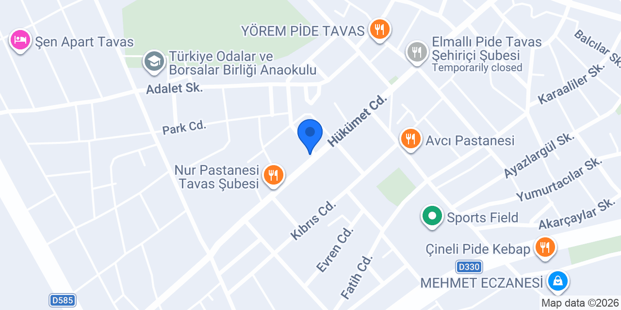 Gökçeler veterinerlik konumu